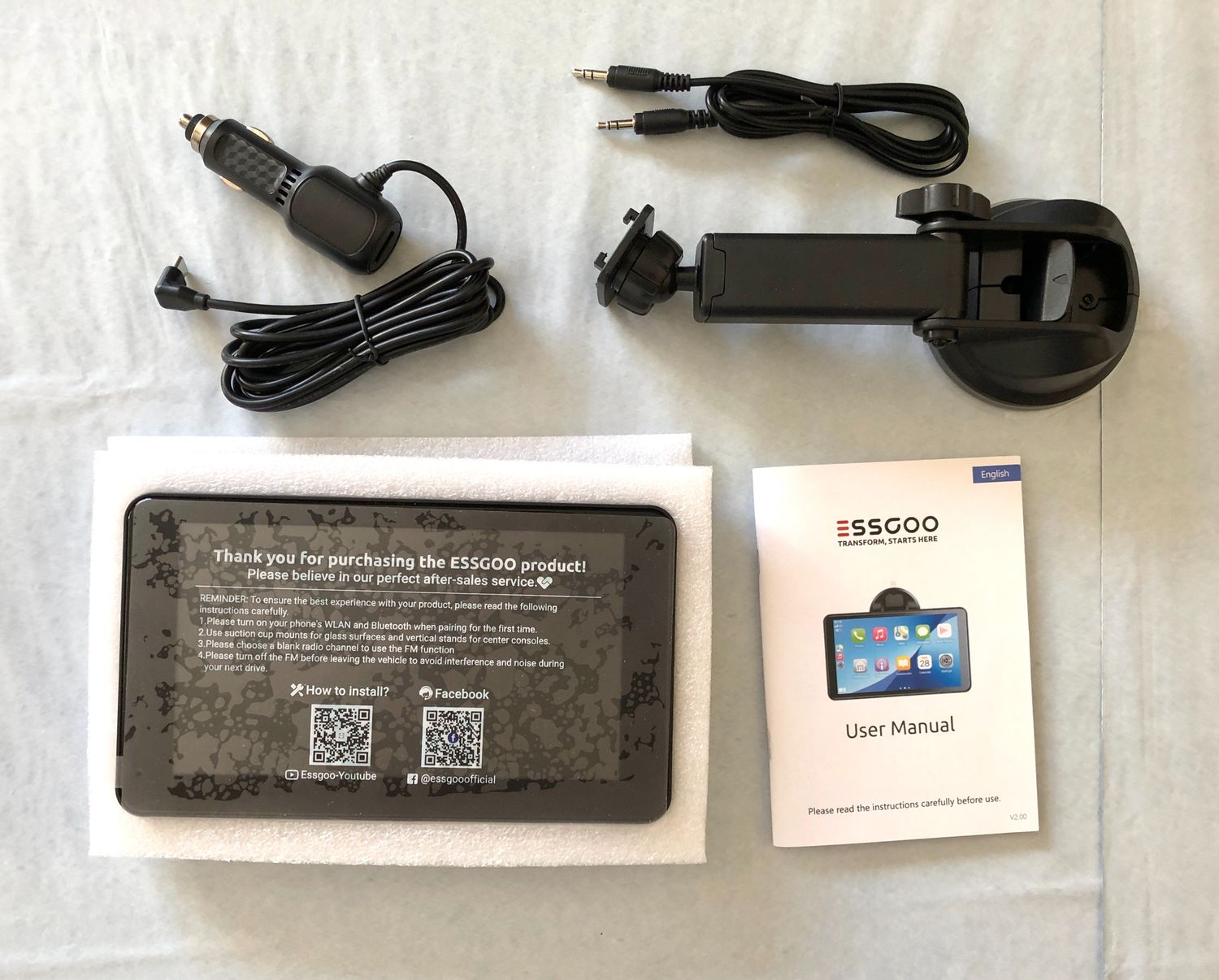 ESSGOO 7" ekran samochodowy Wireless CarPlay / Android Auto, Bluetooth 5.3