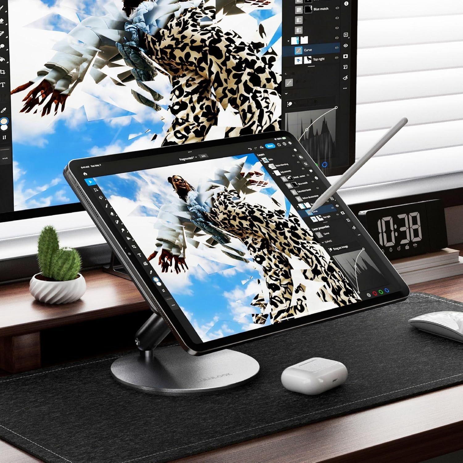 LULULOOK Magnetyczny stojak z ładowaniem bezprzewodowym 18 W do iPad Pro 11" M4 / 11" M5