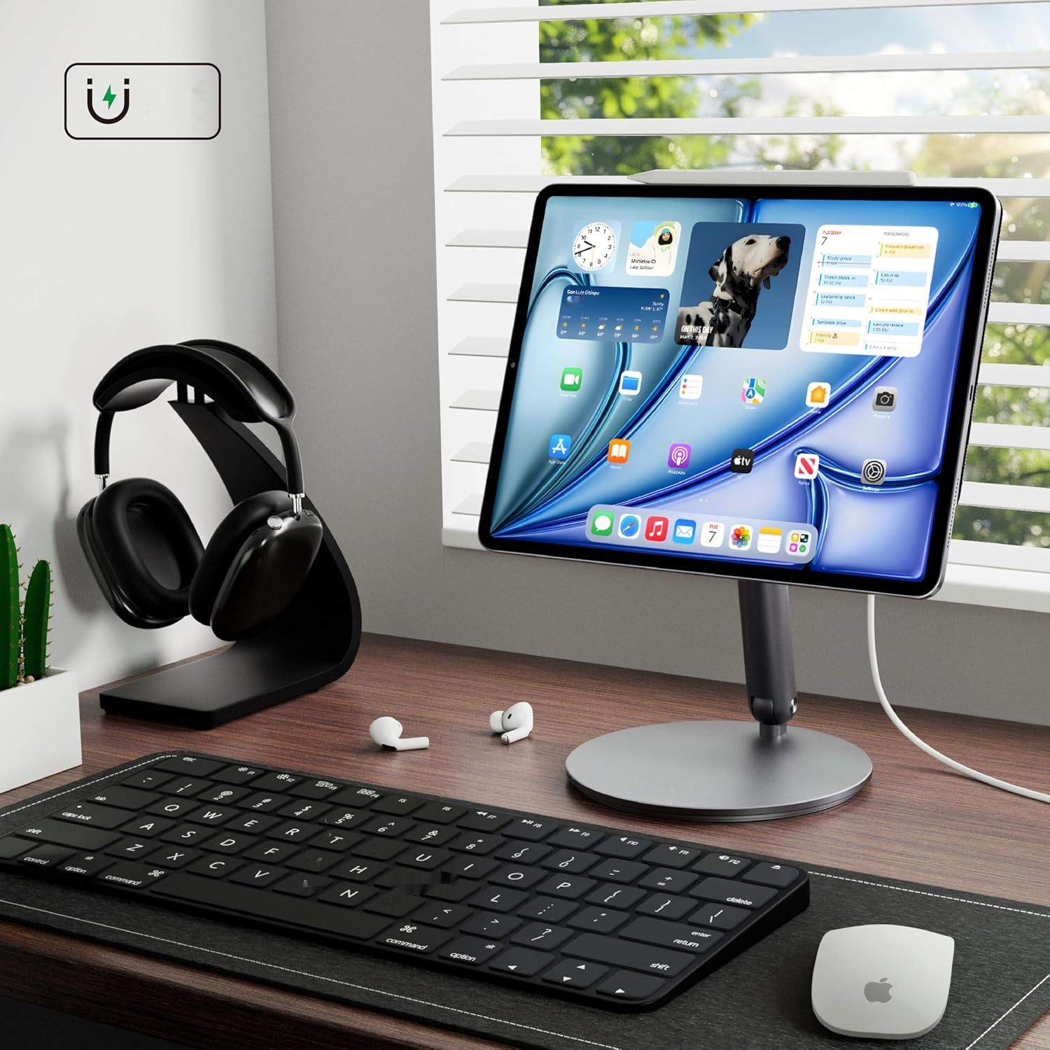 LULULOOK Magnetyczny stojak z ładowaniem bezprzewodowym 18 W do iPad Pro 11" M4 / 11" M5