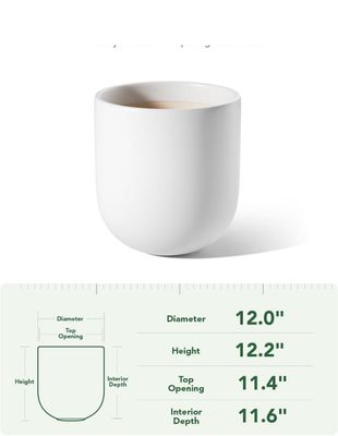 LE TAUCI Doniczka ceramiczna 30 cm, biała
