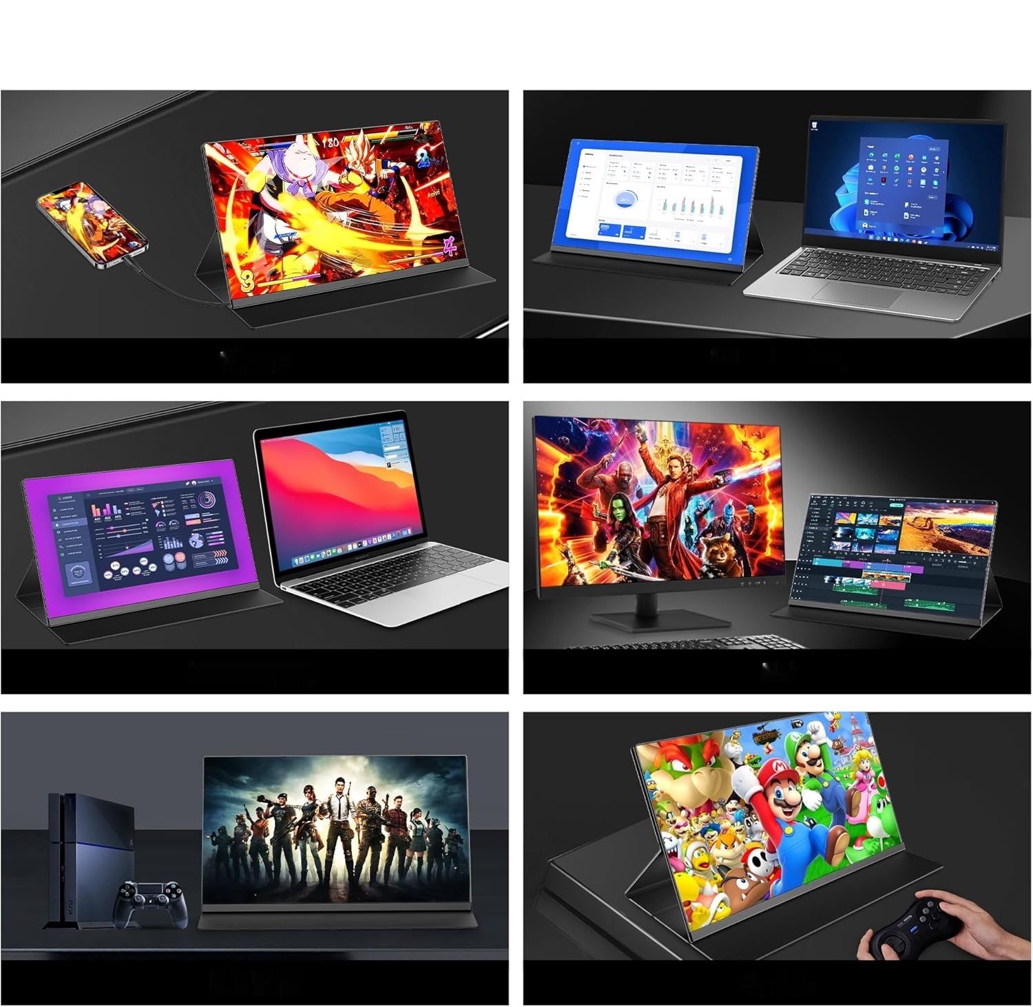 Przenośny monitor Laptomo 15,6" FHD 1080p z etui ochronnym