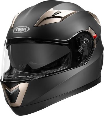 Kask motocyklowy modularny YEMA YM-925, matowy czarny, rozmiar M