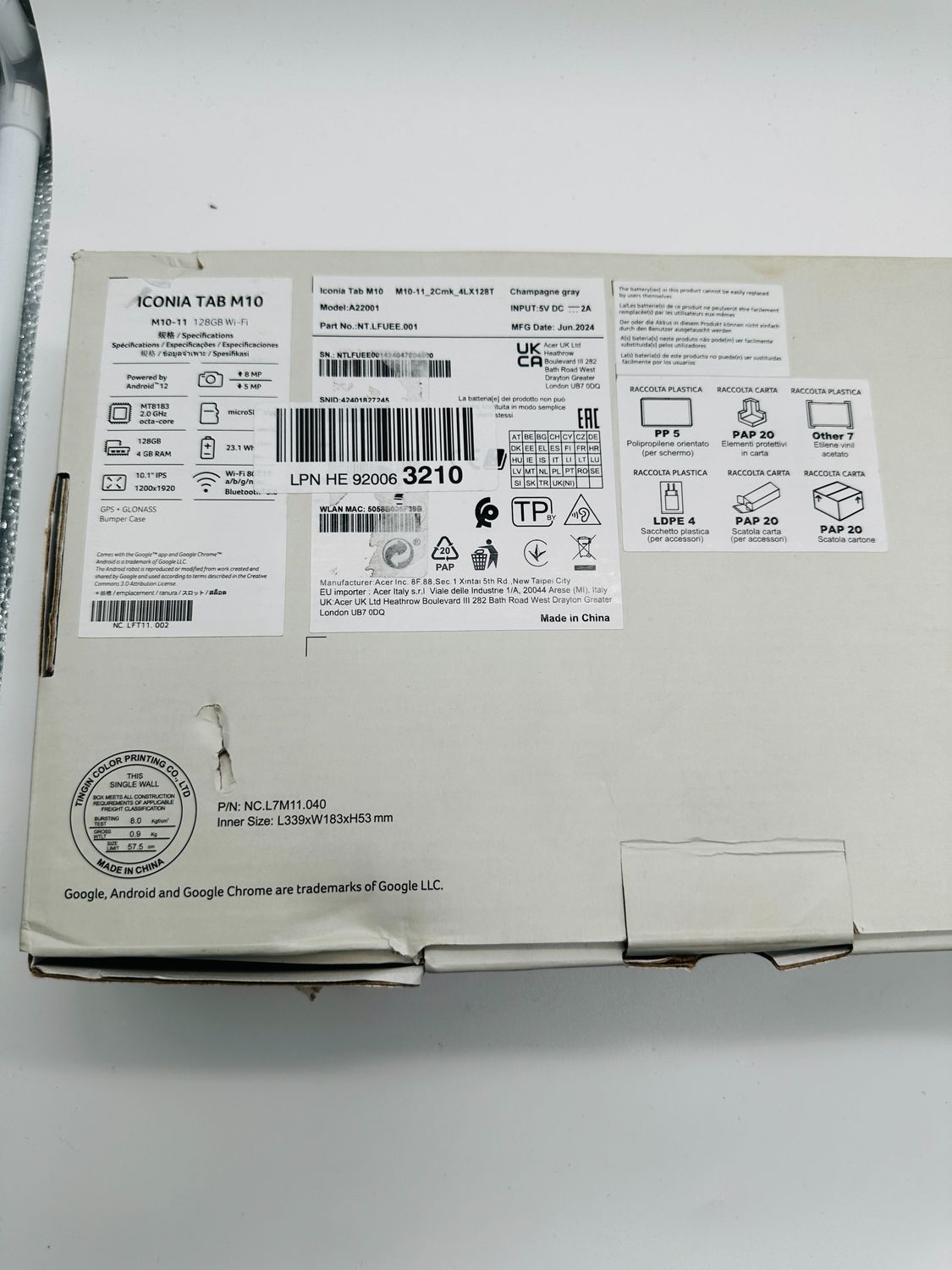 acer Iconia Tab M10 - tablet 10" WUXGA (1920x1200, MediaTek Kompanio 5