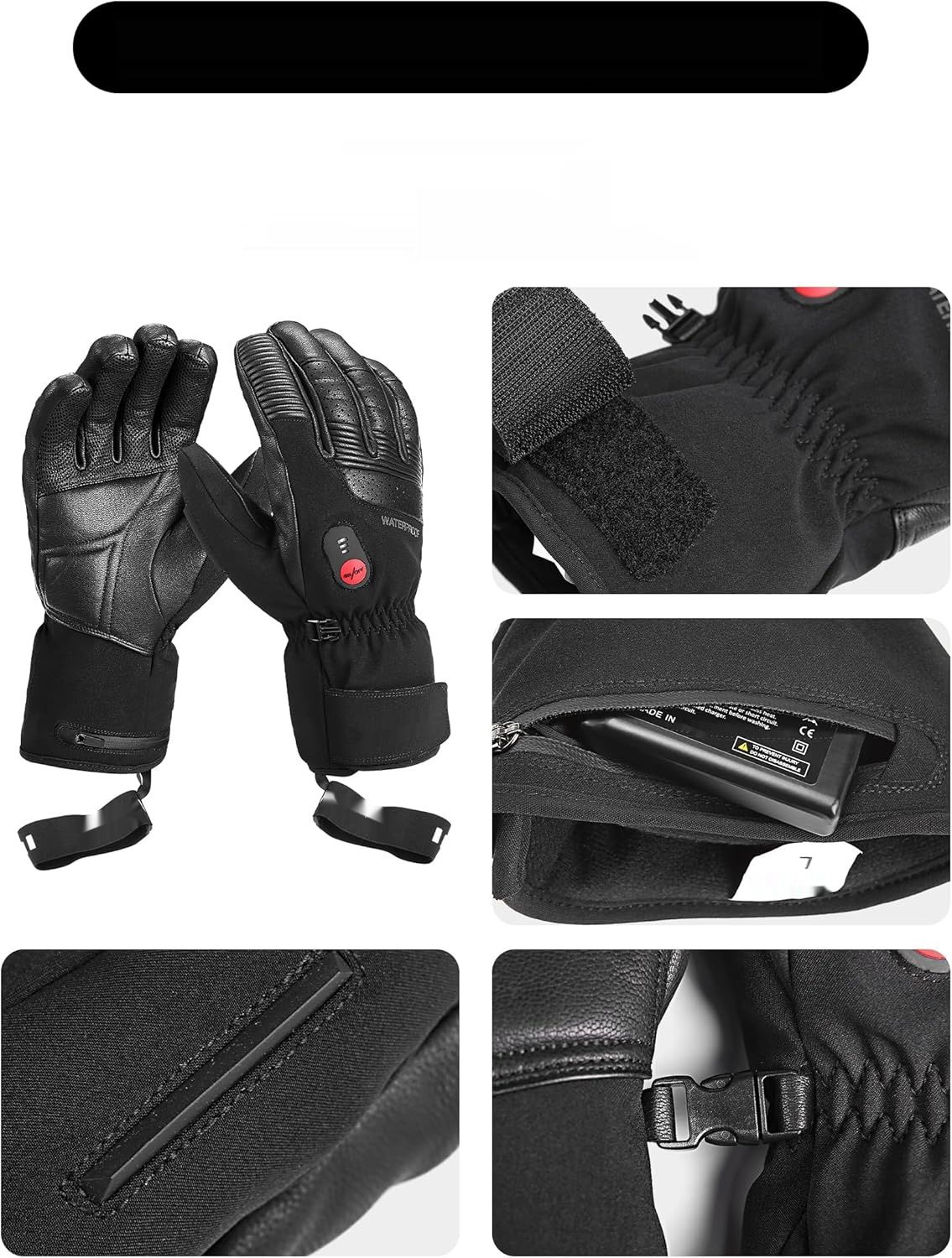 INBIKE Rękawice ogrzewane motocyklowe – 3 poziomy grzania