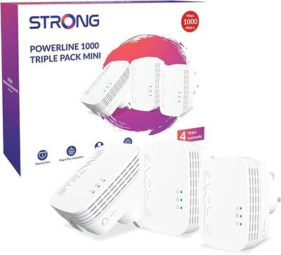 STRONG POWERL1000TRIMINIUK AV1000 Mini Powerline Adapter Starter Set (3 sztuki, UK)