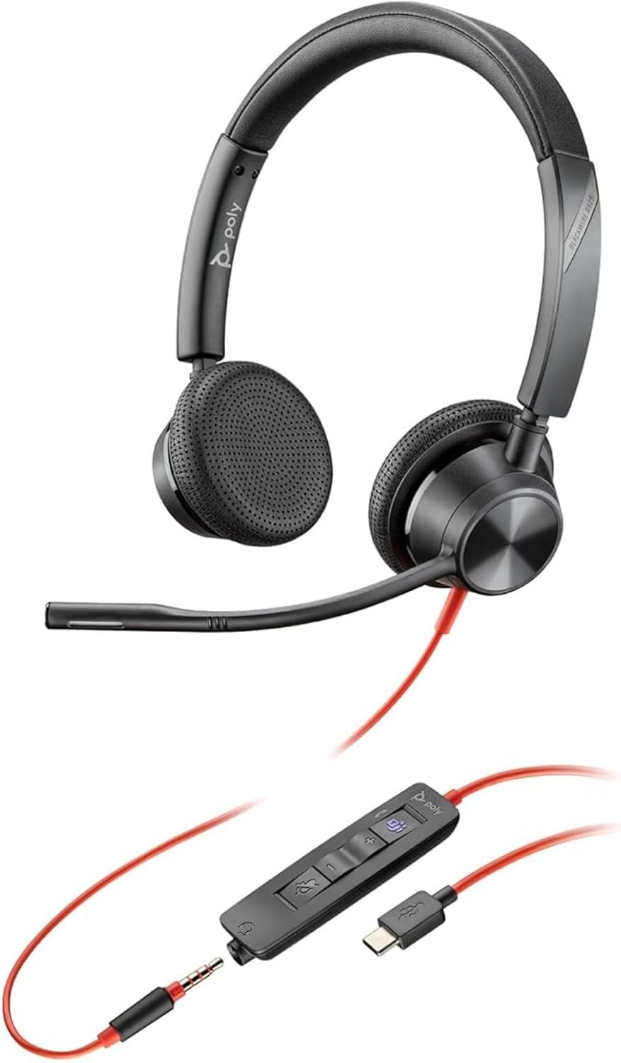 Słuchawki przewodowe Poly Blackwire 3325 Stereo z mikrofonem