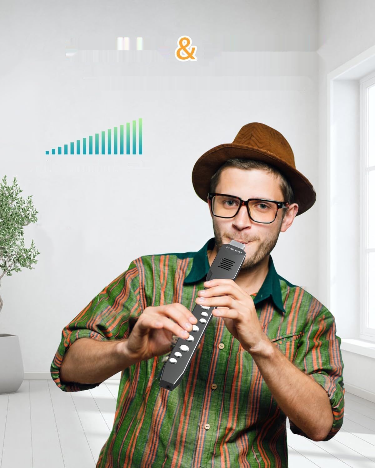 OYAYO Cyfrowy Instrument Dęty Elektryczny Czarny