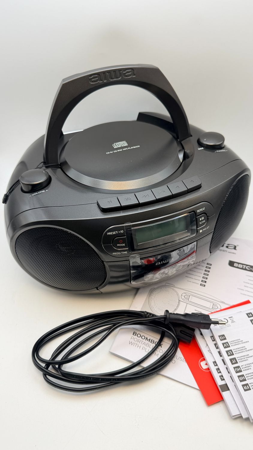 Aiwa BBTC-550BK – przenośne radio kasetowe z CD, Bluetooth i USB