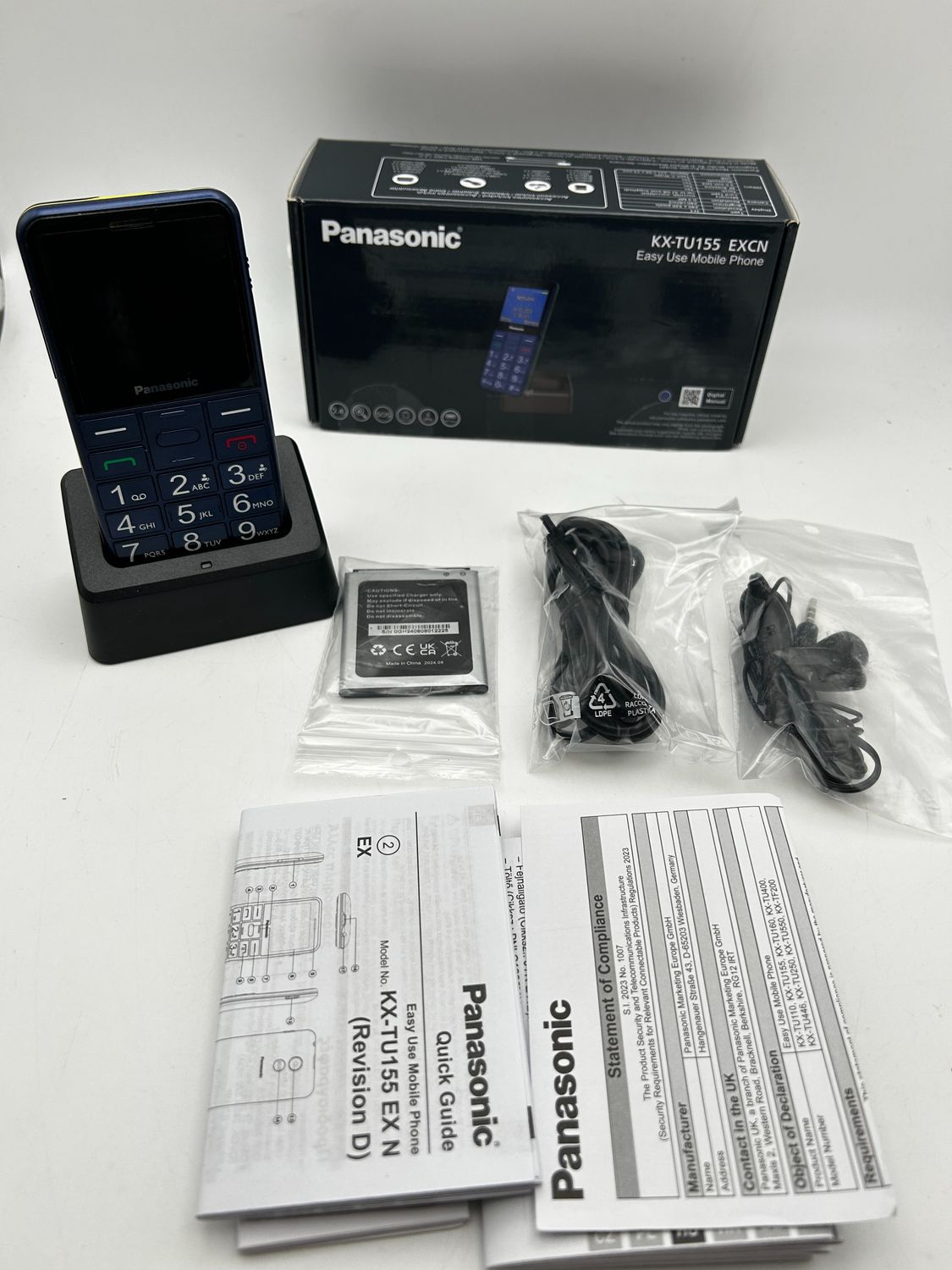 Panasonic KX-TU155EXCN telefon komórkowy dla seniorów, przycisk SOS, d