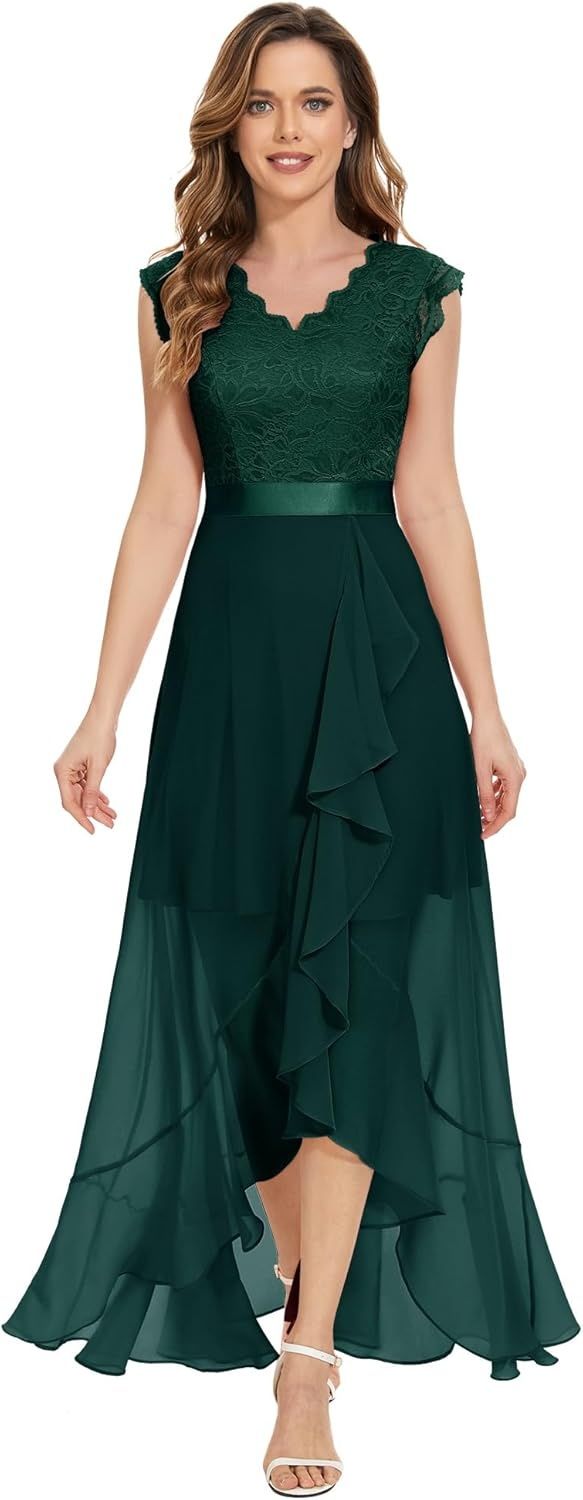Dressystar elegancka sukienka wieczorowa Vokuhila z dekoltem