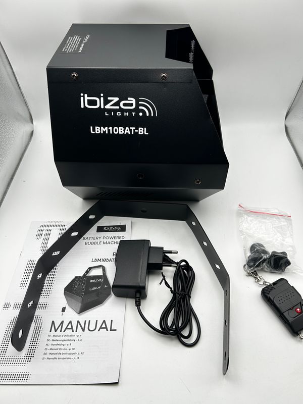 Ibiza LBM10BAT-BL – przenośna maszyna do baniek, czarna