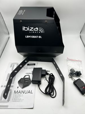 Ibiza LBM10BAT-BL – przenośna maszyna do baniek, czarna