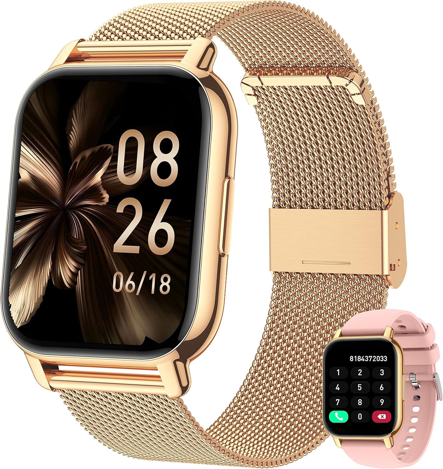 Popglory P66 Smartwatch z funkcją rozmów dla kobiet i mężczyzn