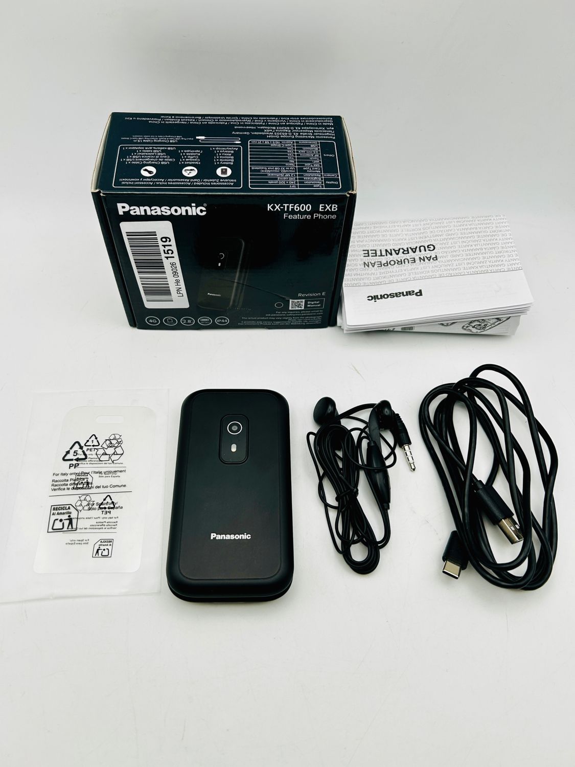 Panasonic KX-TF600EXB – telefon komórkowy 4G z klapką, czarny
