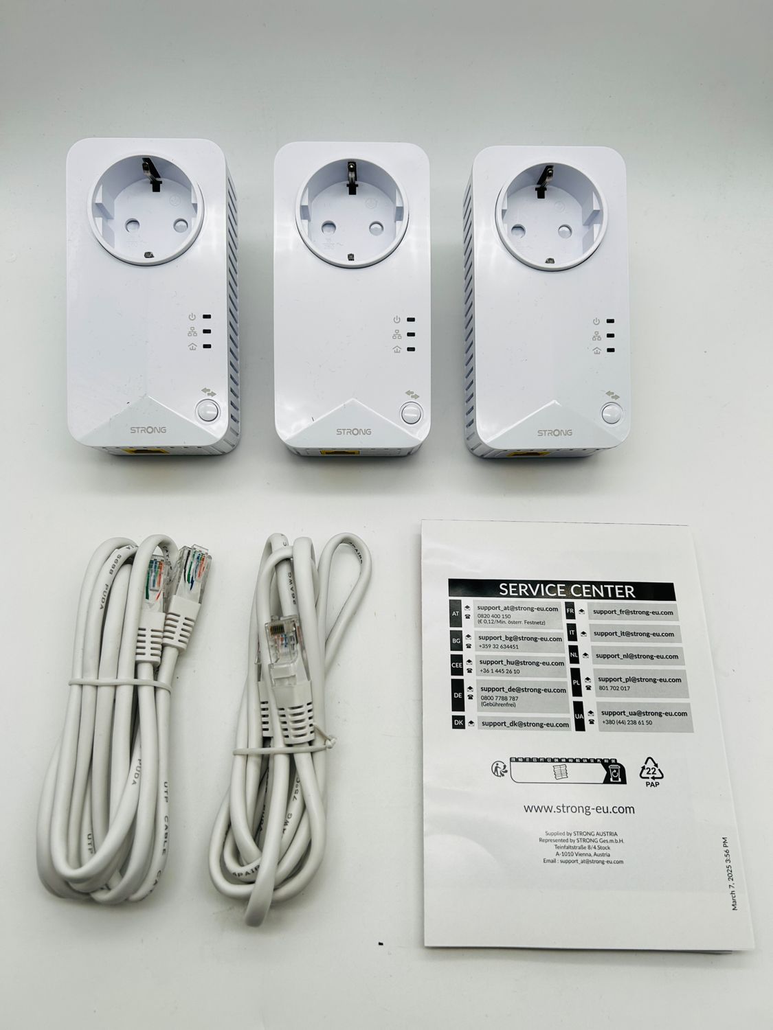 Adaptery sieciowe STRONG Powerline 600 Triple EU 3 szt.