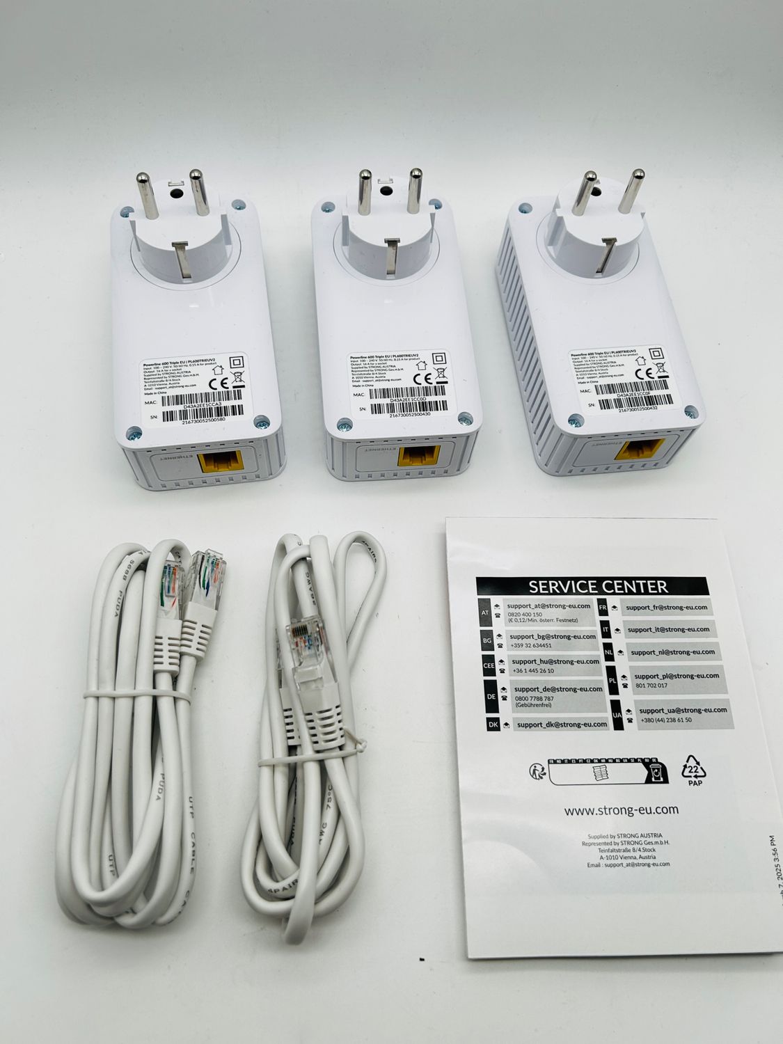 Adaptery sieciowe STRONG Powerline 600 Triple EU 3 szt.