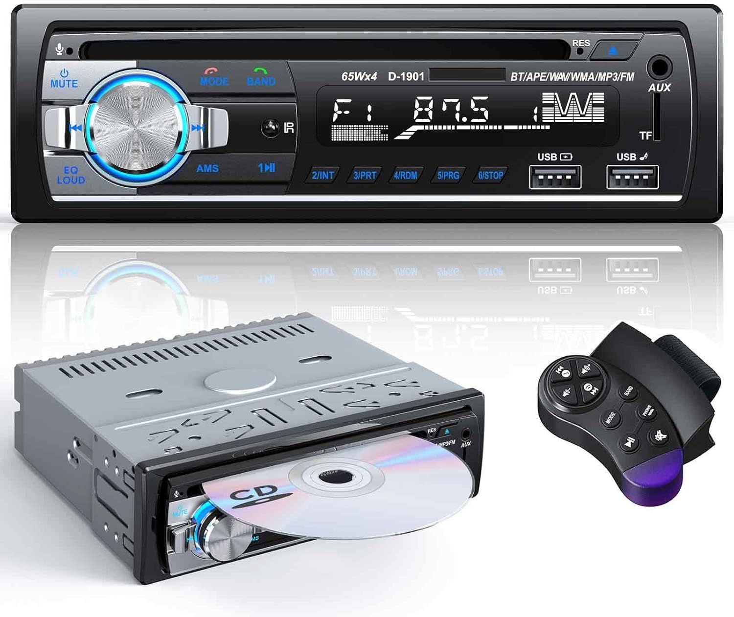 Radio samochodowe CENXINY 1 DIN z Bluetooth 5.0 i odtwarzaczem CD/DVD
