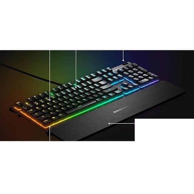 SteelSeries Apex 3 – klawiatura gamingowa AZERTY z podświetleniem RGB