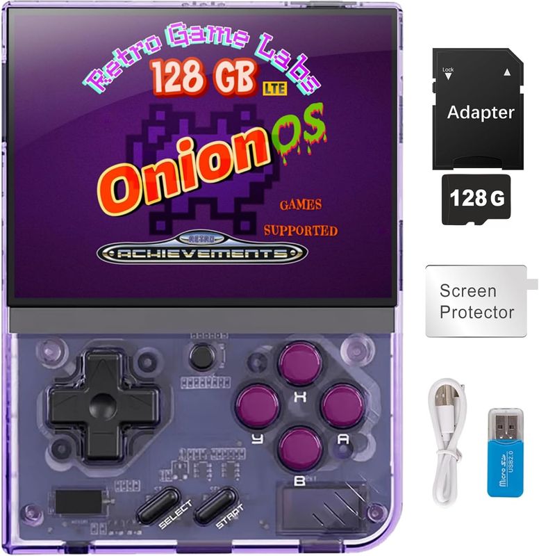 Miyoo Mini Plus Viola Trasparente 128GB z Onion OS – uszkodzony