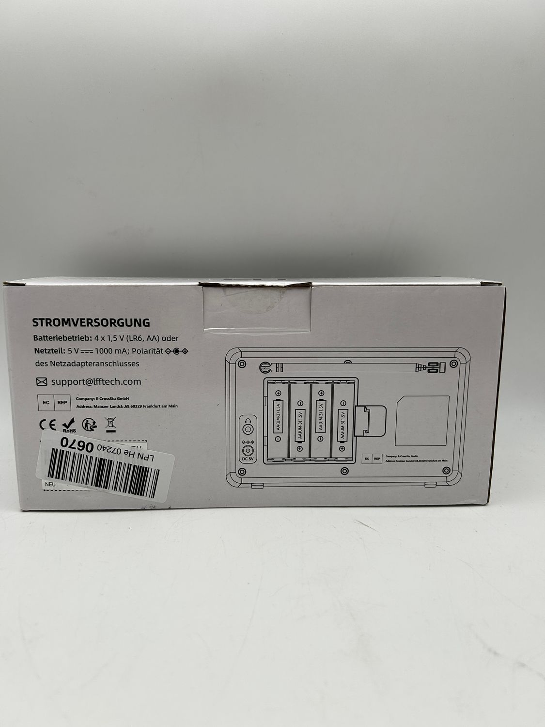 Radio cyfrowe LFF DAB DAB+ FM Bluetooth LCD 2,4 cala czarne