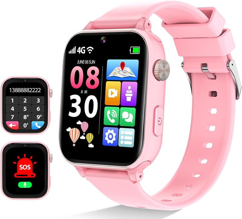 PTHTECHUS Smartwatch dla dzieci A2201 (Różowy)