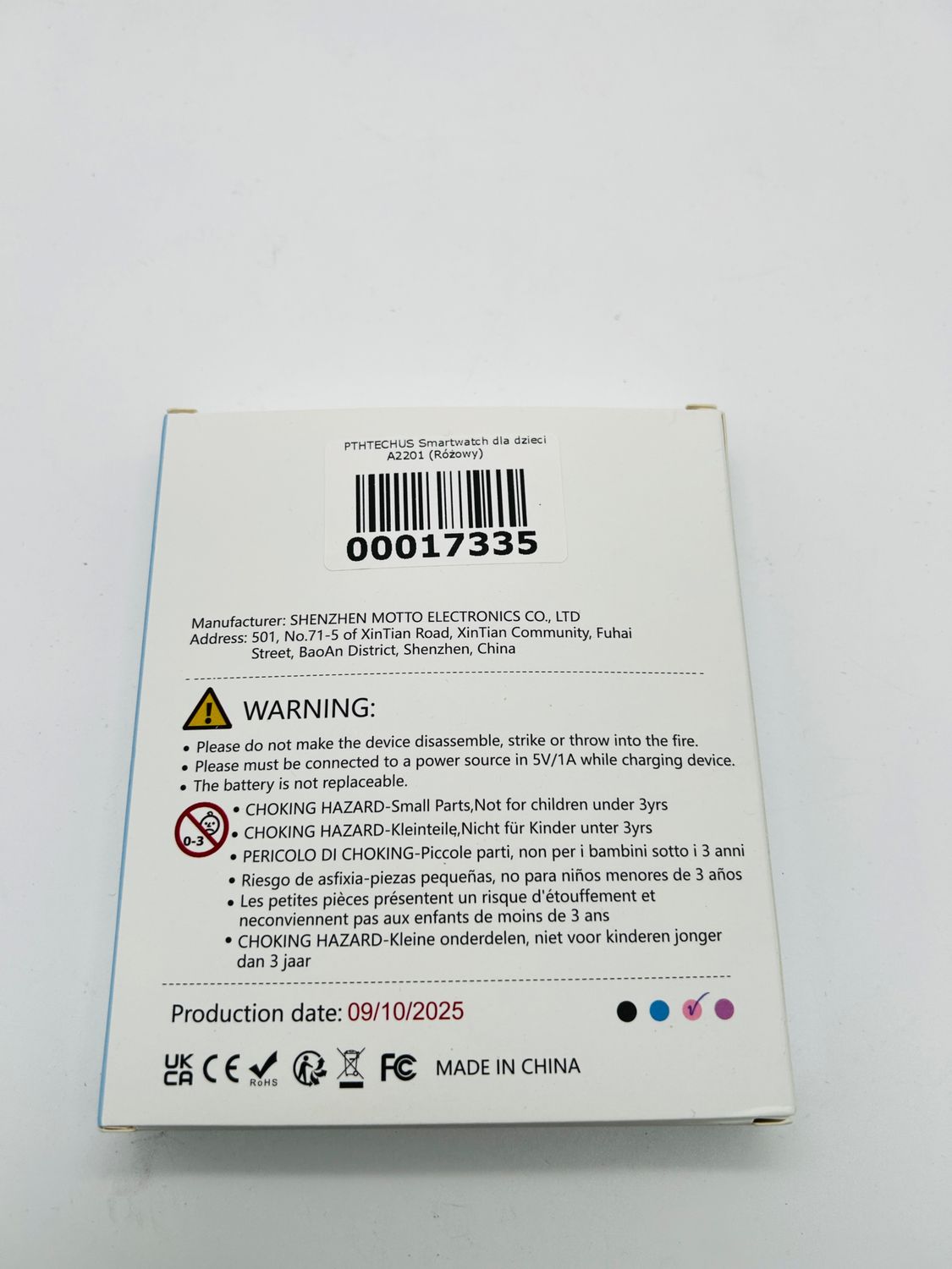 PTHTECHUS Smartwatch dla dzieci A2201 (Różowy)