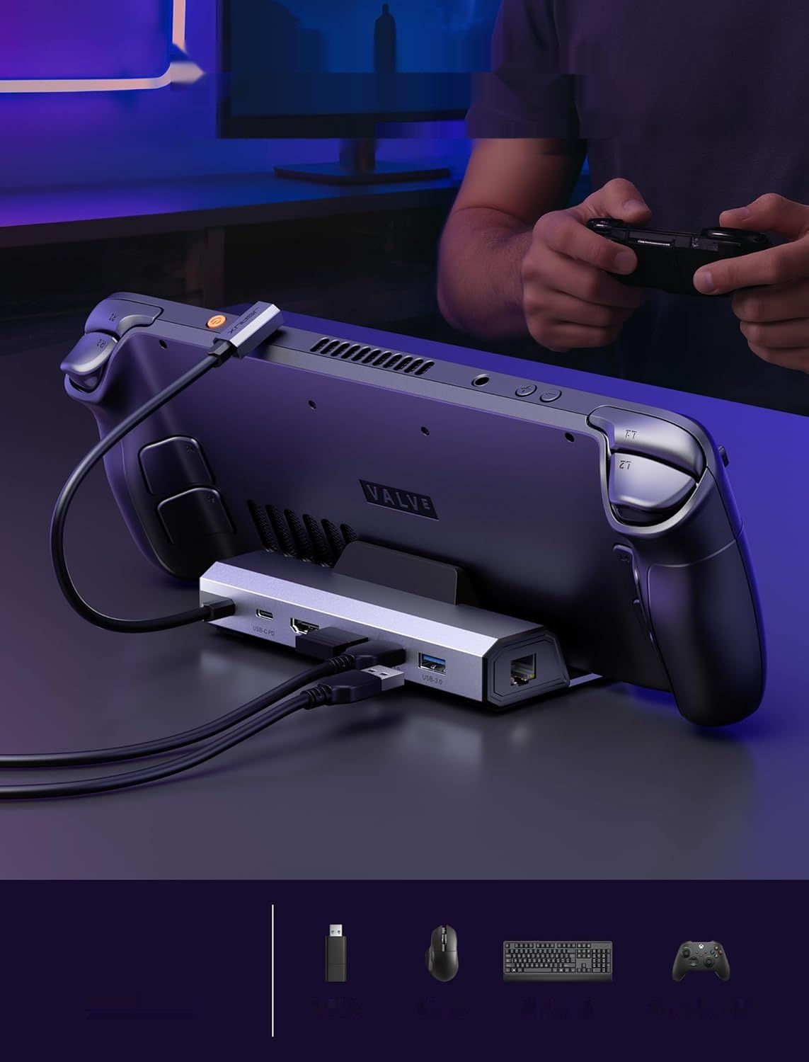 JSAUX Stacja dokująca 6‑w‑1 4K@120Hz z zasilaczem 65W