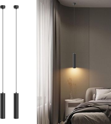 Klighten 2 szt. cylindryczna lampa wisząca GU10 LED 5 W, czarna