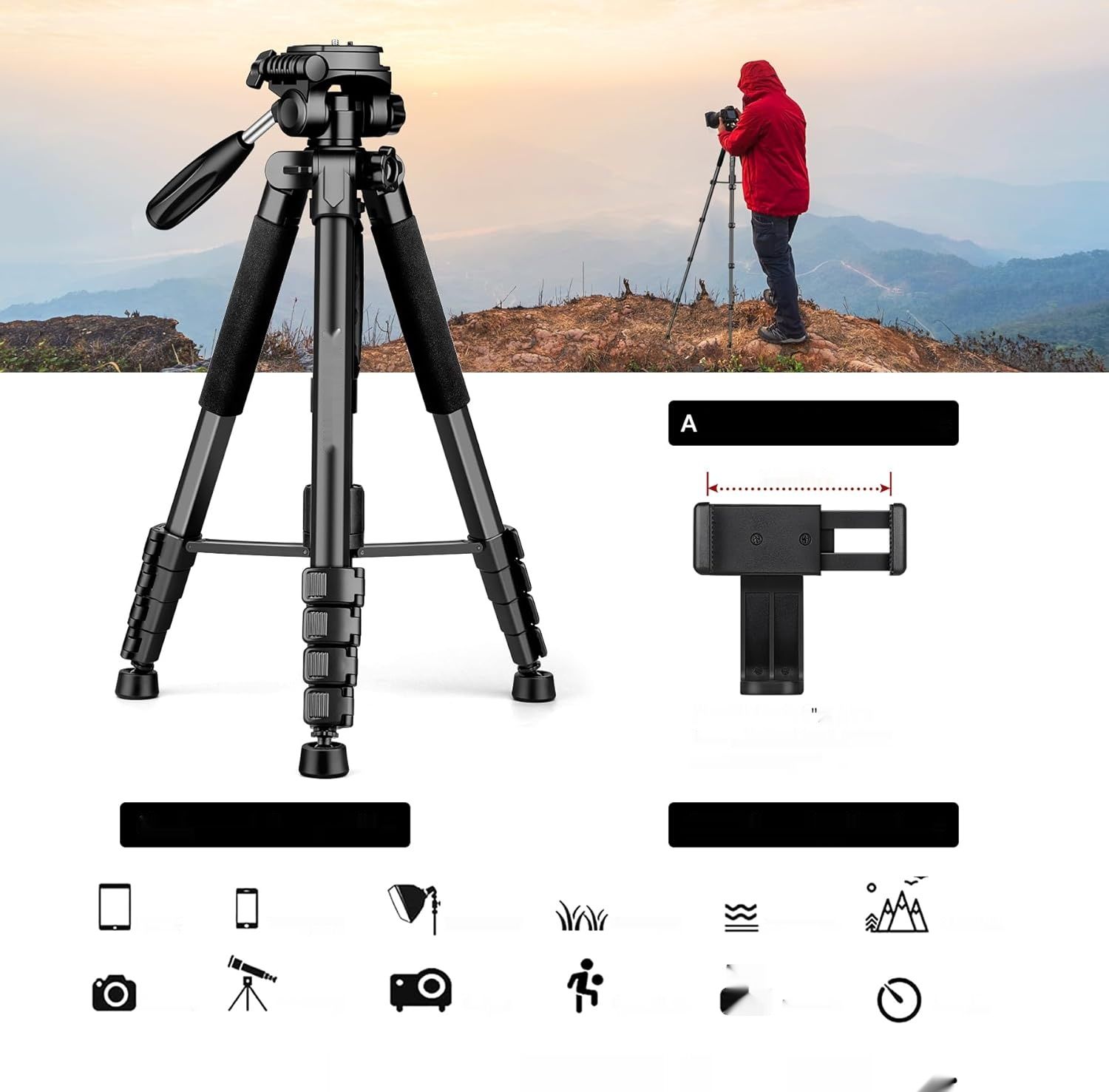 оранжевый цвет.        Victiv statyw do aparatu 72 cali, aluminiowy monopod T72, maksymalna高さ