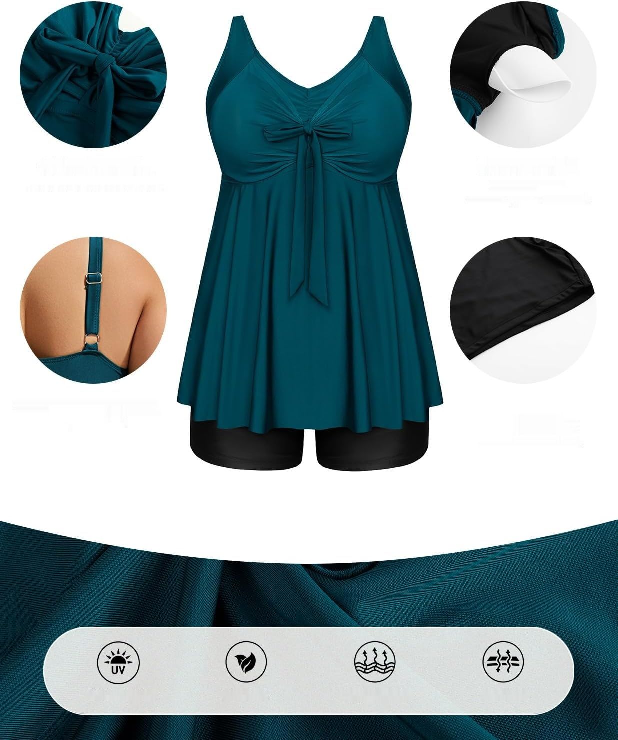 Hanna Nikole Tankini dla kobiet Plus Size z szortami