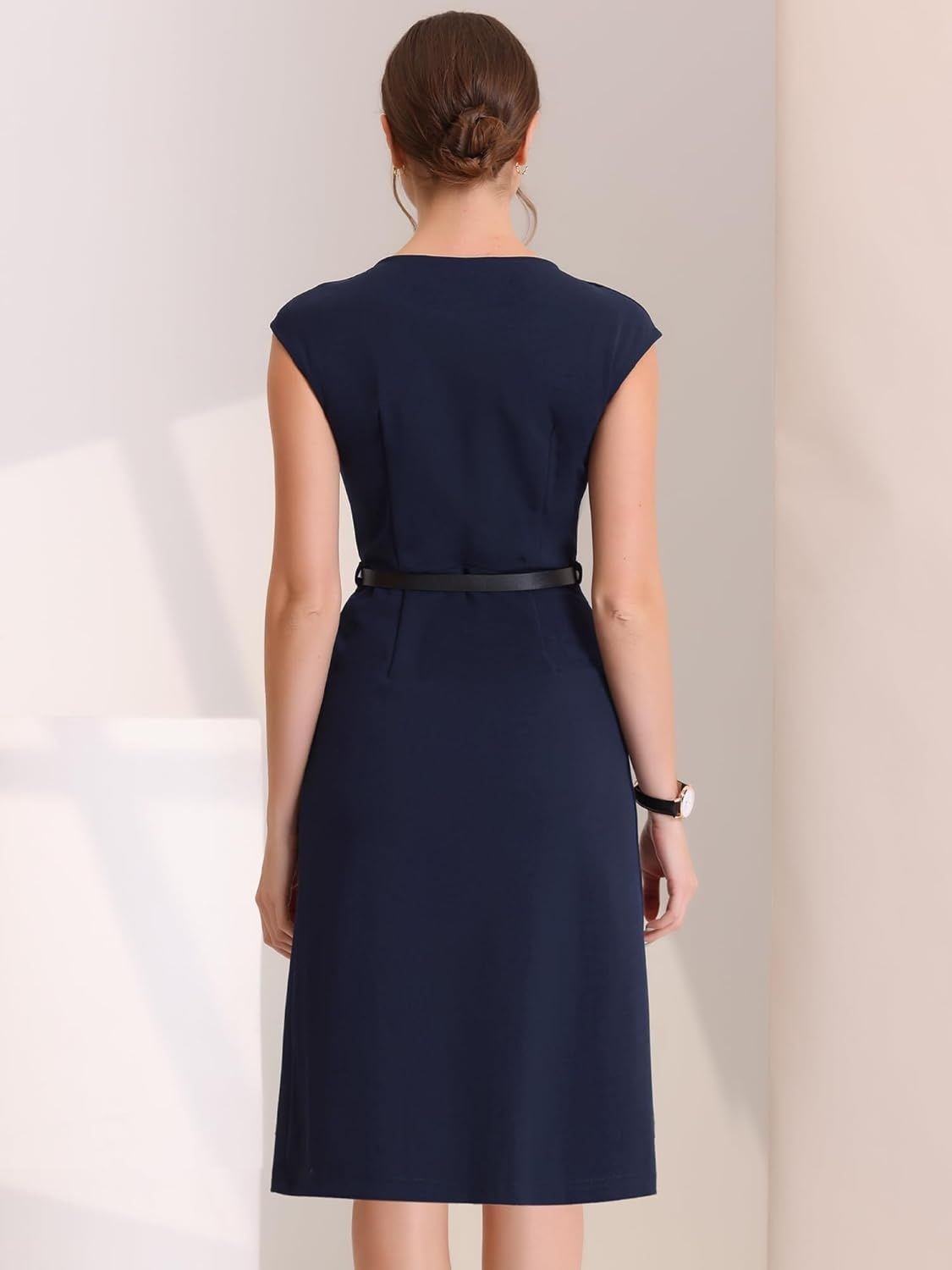 Allegra K elegancka sukienka biurowa dla kobiet