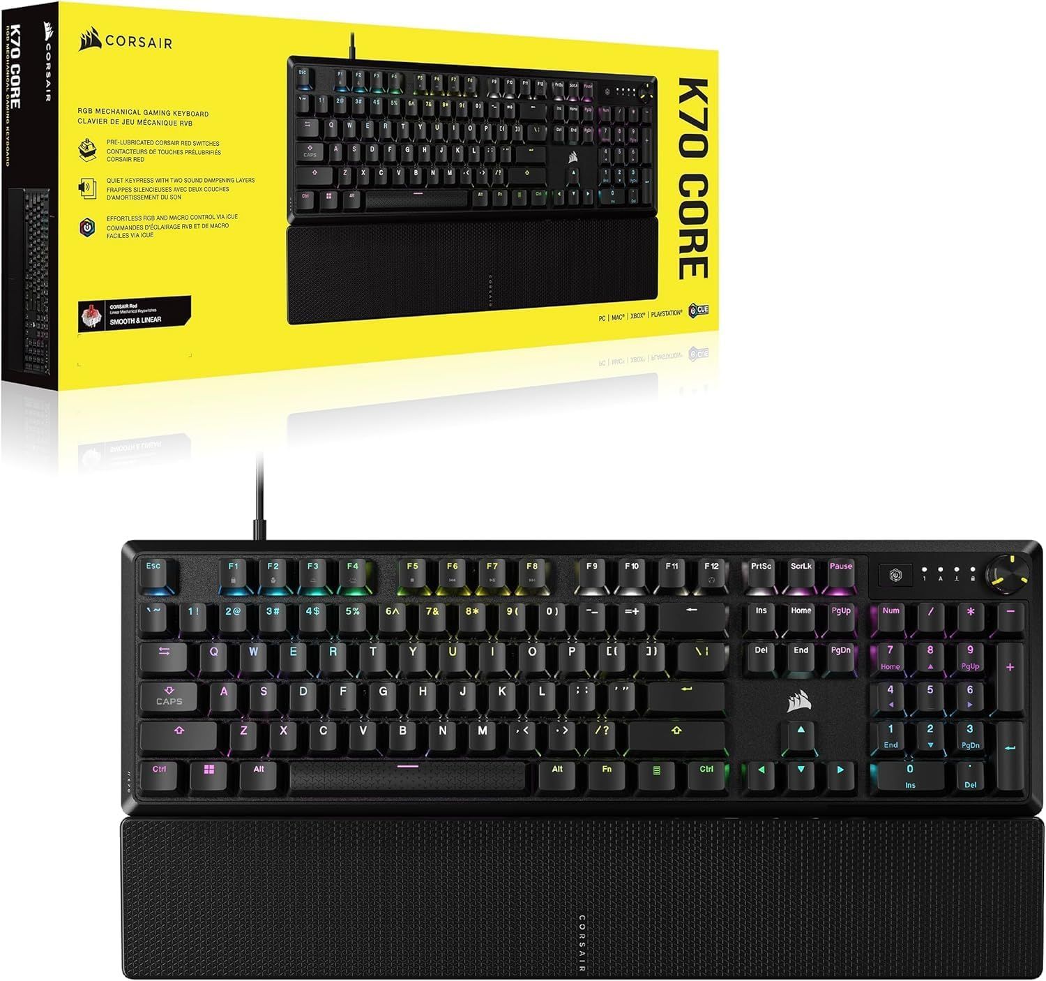 Corsair K70 Core RGB – mechaniczna klawiatura gamingowa