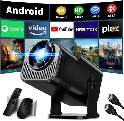 Projektor przenośny Nonete 4K 1080P z WiFi