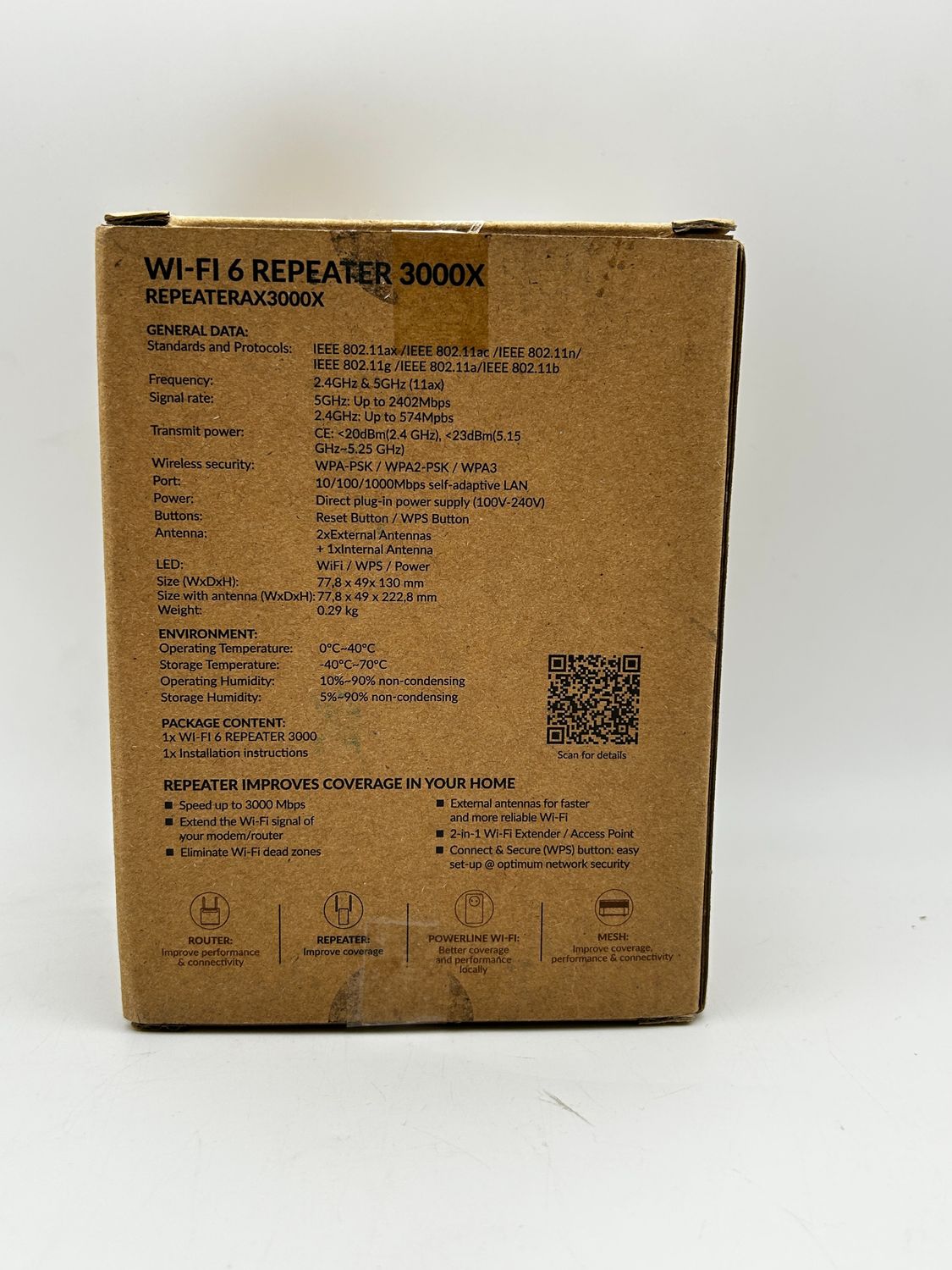 Wzmacniacz sygnału WiFi STRONG AX3000 WiFi 6 repeater biały