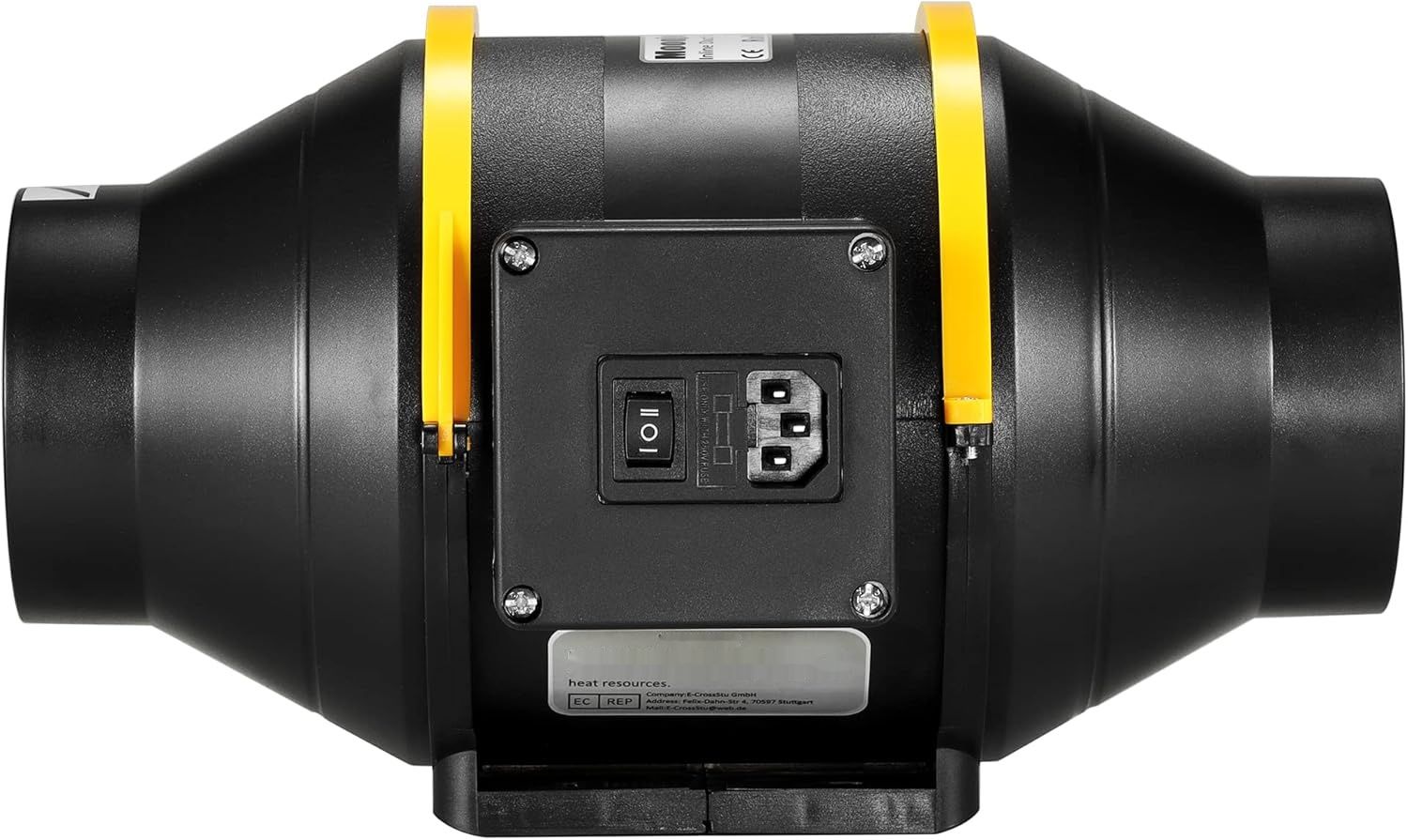 Moonjor Extractor de Aire 100 mm – Czarny wentylator kanałowy z wtyczką EU