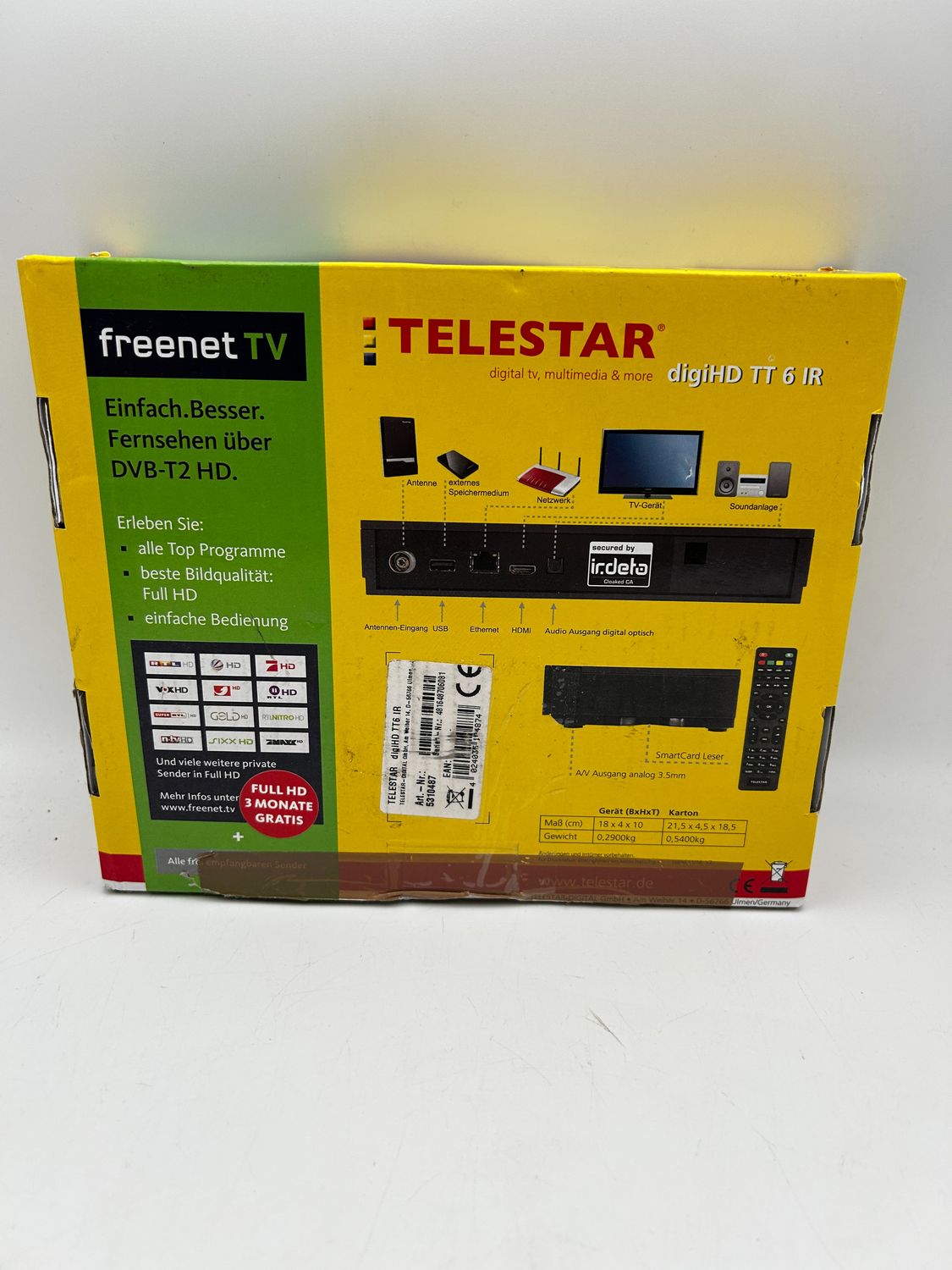 TELESTAR digiHD TT 6 IR – Odbiornik DVB-T2 i DVB-C (w tym 3 miesiące)