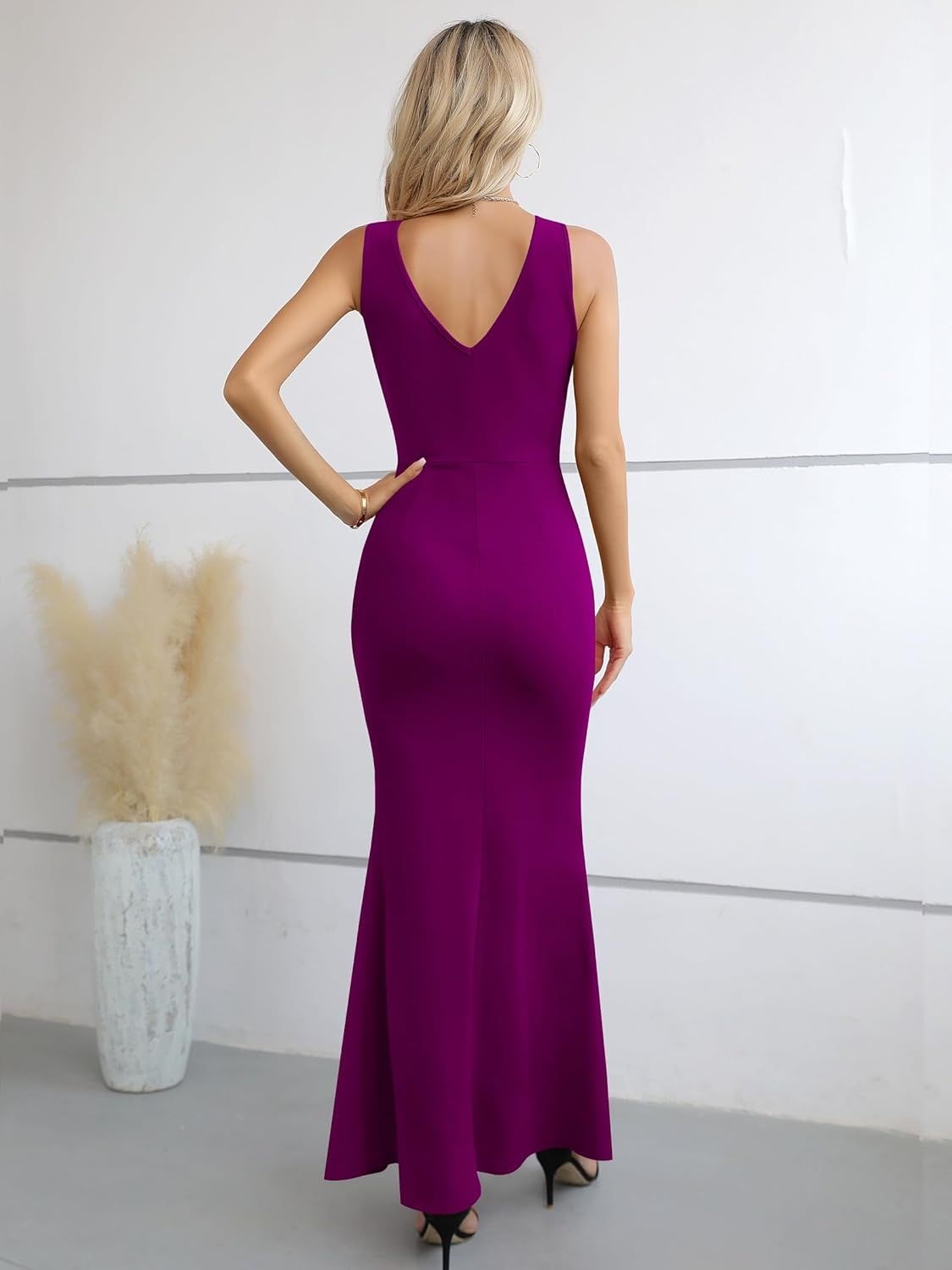 Laughido Damska Sukienka Koktajlowa Maxi – Owijana, Letnia, Elegancka