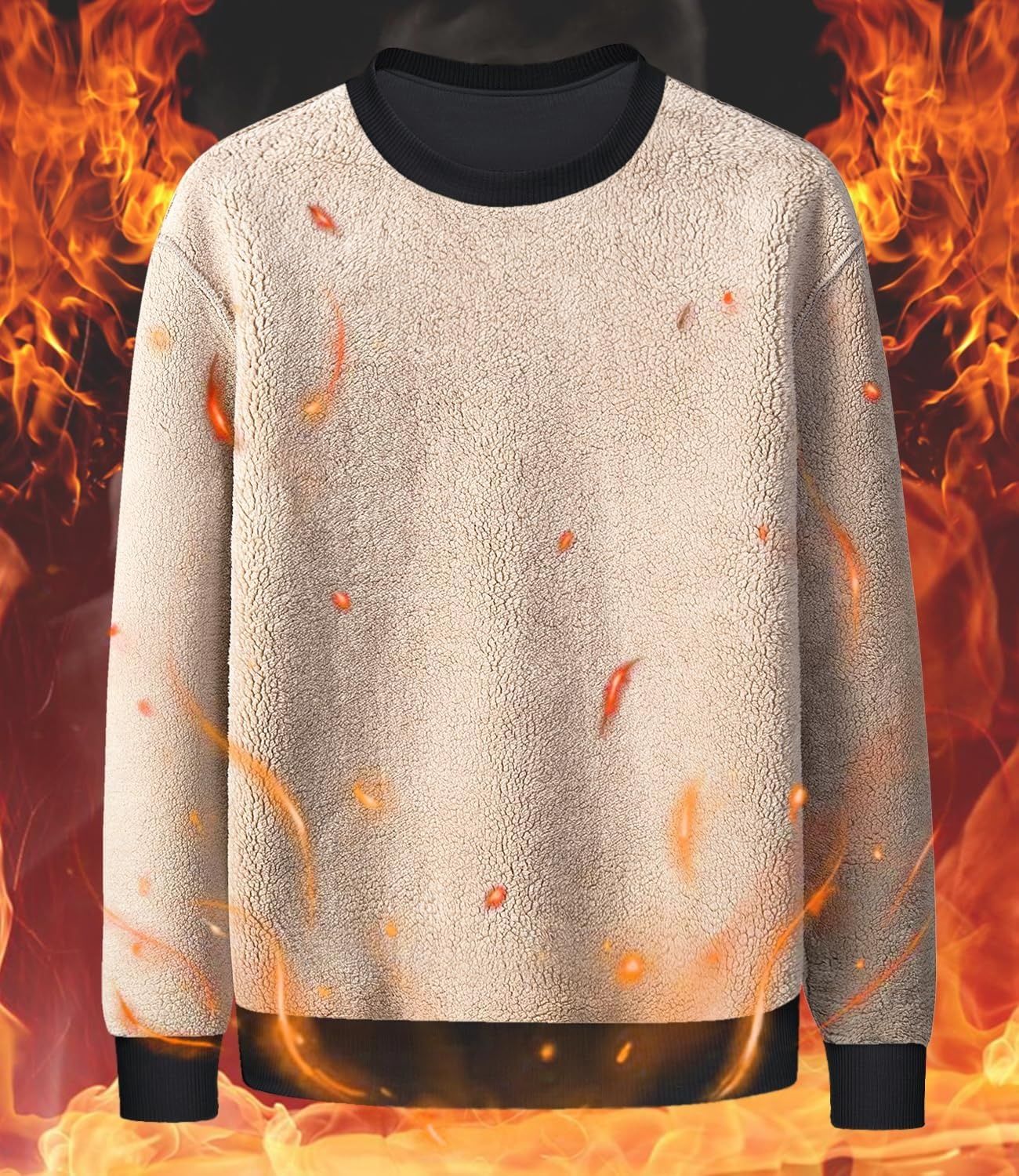 TACVASEN męska bluza z okrągłym dekoltem, czarna, rozmiar S