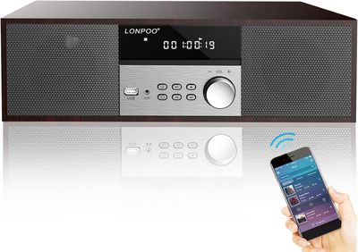 Micro Chaîne HiFi LONPOO LP-816 z CD, Bluetooth, USB i radiem FM