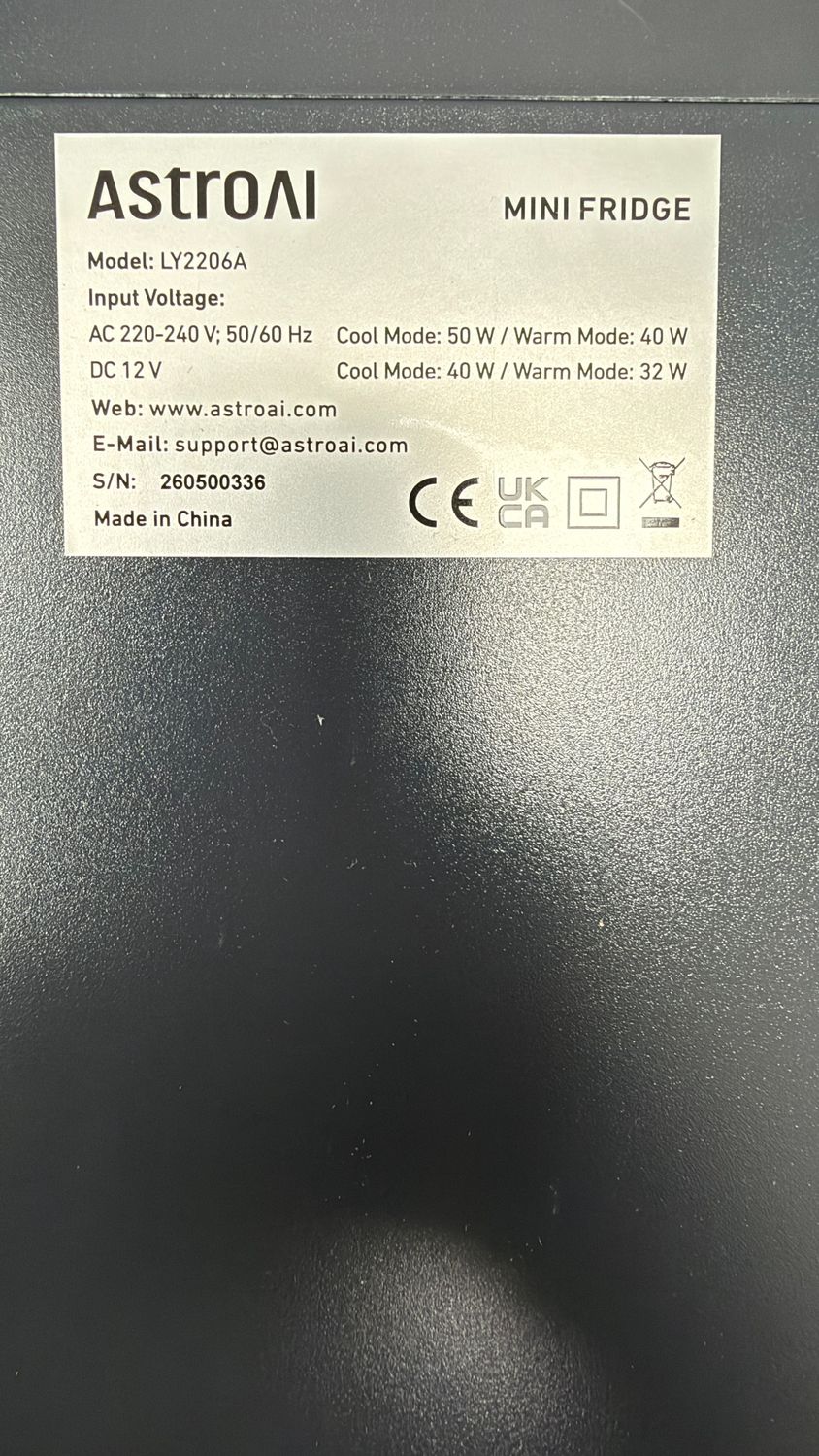 Mini lodówka przenośna AstroAI LY2206A 6 l 12 V / 230 V czarna
