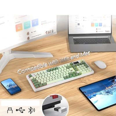 SOLIDEE 96% Bezprzewodowa klawiatura membranowa z pokrętłem, RGB, Matcha