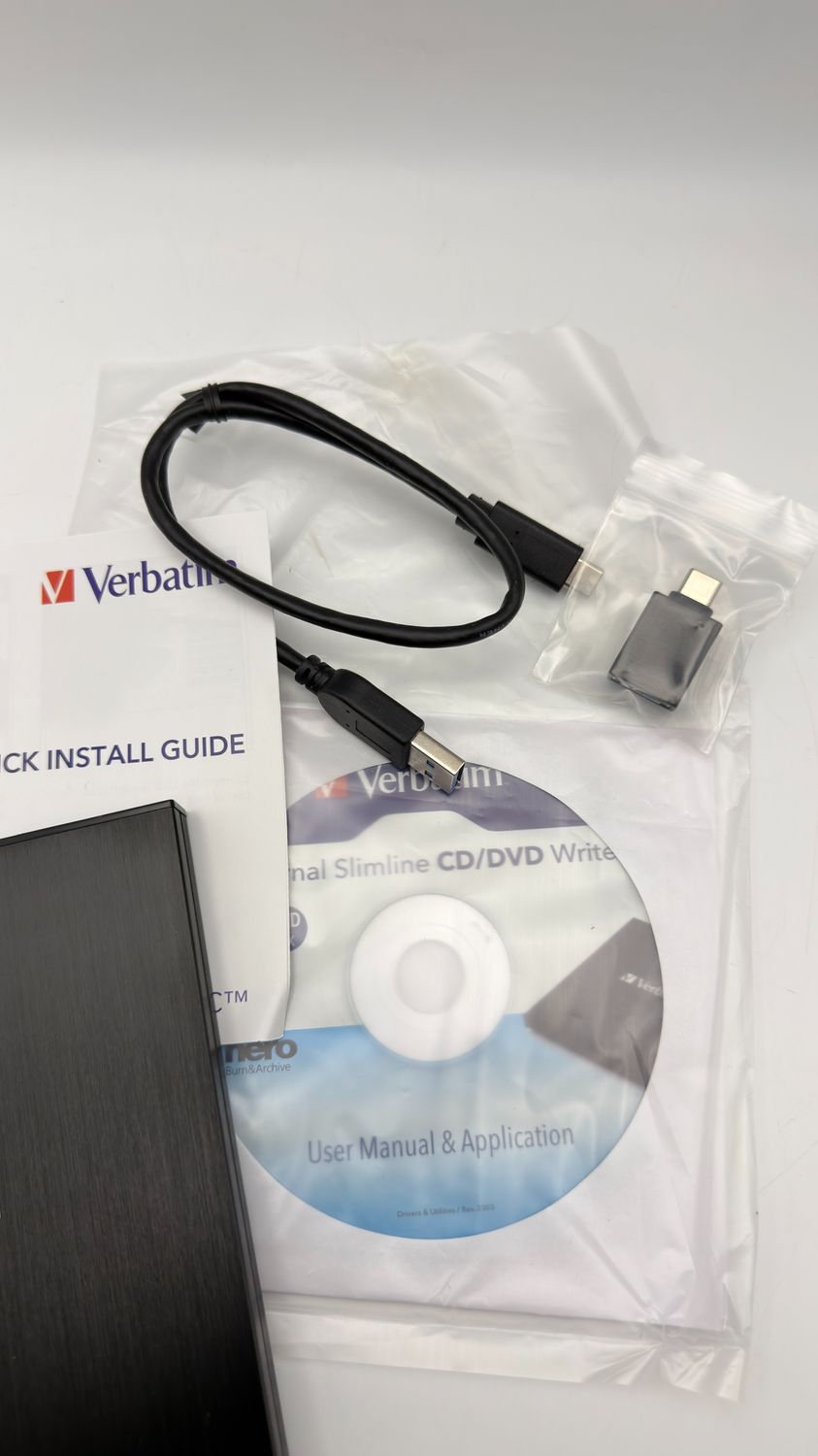 Verbatim Slimline zewnętrzna nagrywarka CD/DVD USB-C USB 3.2