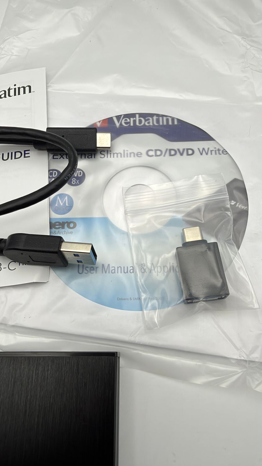 Verbatim Slimline zewnętrzna nagrywarka CD/DVD USB-C USB 3.2