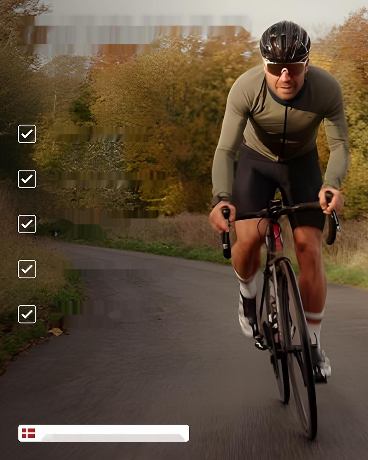 DANISH ENDURANCE męskie szelki kolarskie z wkładką 3D z zamszu