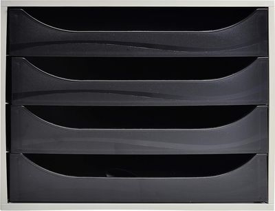 Exacompta 2286014D Szafka z szufladami, szary/czarny, 34,8 x 28,4 x 23