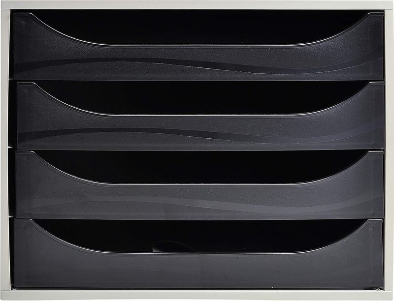 Exacompta 2286014D Szafka z szufladami, szary/czarny, 34,8 x 28,4 x 23