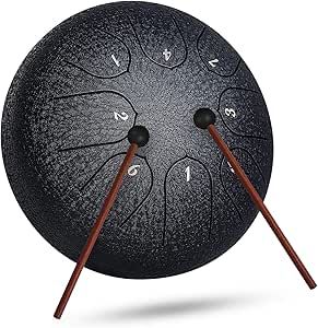 INMAKER Tongue Drum 6'' 8 tonów – stalowy bęben języczkowy do edukacji muzycznej, jogi i medytacji