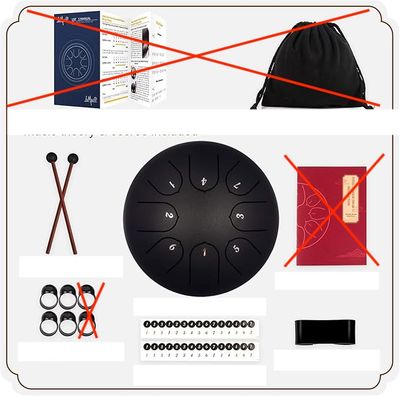 INMAKER Tongue Drum 6'' 8 tonów – stalowy bęben języczkowy do edukacji muzycznej, jogi i medytacji