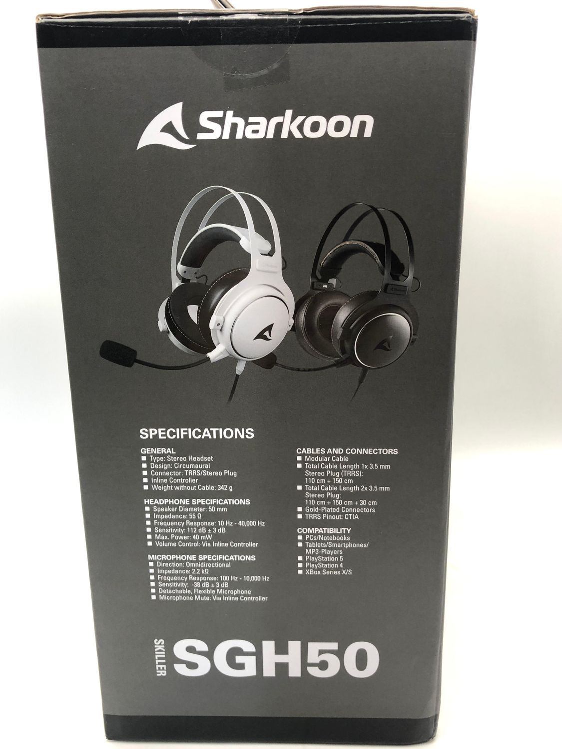 Sharkoon Słuchawki SGH50 Czarny Wielokolorowy Czarny/Biały