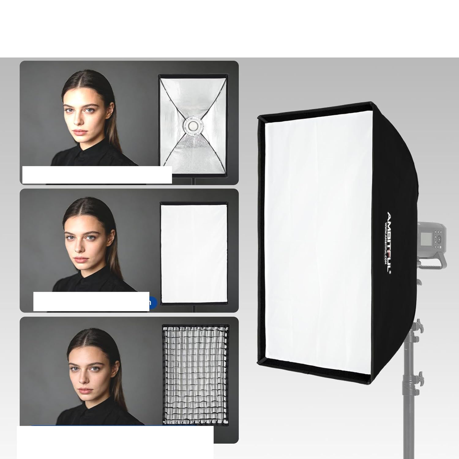нужно изменить описание. AMBITFUL FW60x90 60 x 90 cm siatka o strukturze plastra miodu Bowens softbox, z siatką o strukturze plastra miodu + torba do przenoszenia, do lampy Bowens